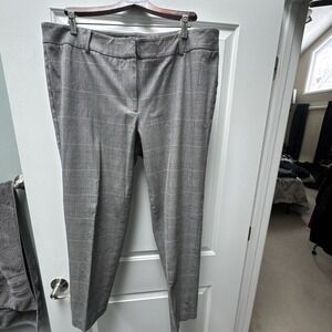 Talbots Hampshire Ankle Pants Women's Plus Size 16W Stretch Grey Glen Plaid
